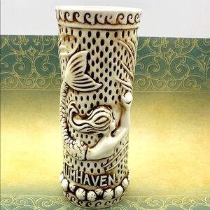 EUC TikiRob RumHaven Tiki Mermaid Siren Ocean Coconut Cream 3D Design Mug